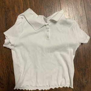 Small White Wild Fable Collar Crop Top